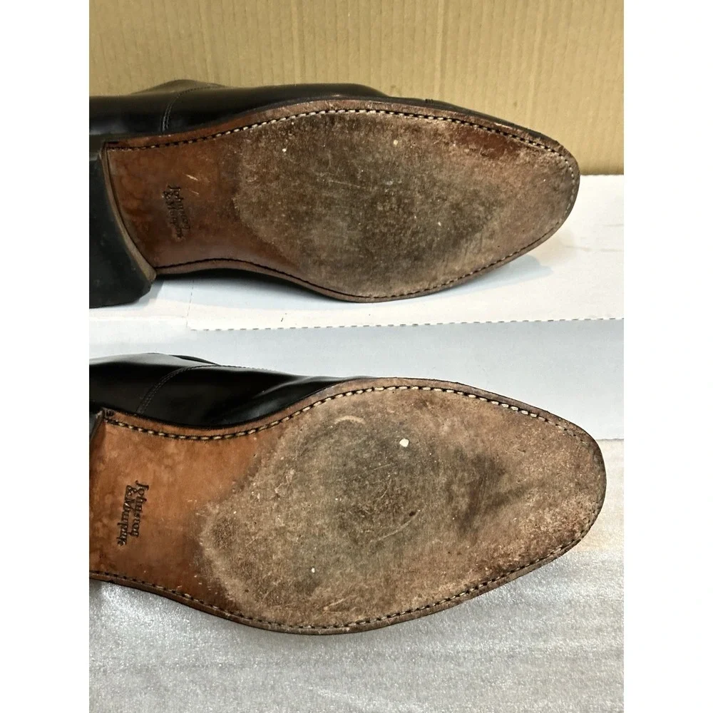 Johnson & Murphy Mens Melton Leather Dress Shoes Size 10 .5 D Made India Lace Up